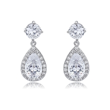 Show details for Beautiful Cubic Zirconia White Dangle Earrings