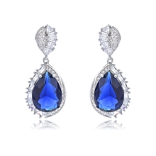 Show details for Designer Platinum Plated Luxury Dangle Earrings with Easy Return