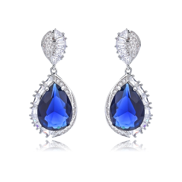 Picture of Designer Platinum Plated Luxury Dangle Earrings with Easy Return