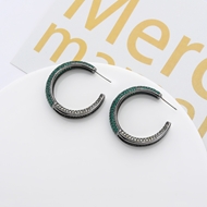 Picture of Designer Gunmetal Plated Copper or Brass Dangle Earrings with No-Risk Return