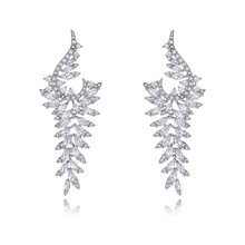Show details for Shop Platinum Plated Cubic Zirconia Dangle Earrings with Wow Elements