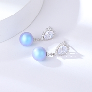 Show details for Zinc Alloy Swarovski Element Pearl Dangle Earrings with Full Guarantee