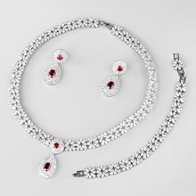 Show details for Copper or Brass Platinum Plated 3 Piece Jewelry Set with Unbeatable Quality