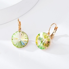 Show details for Nickel Free Colorful Swarovski Element Small Hoop Earrings Online Shopping