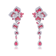 Picture of Fast Selling Pink Cubic Zirconia Dangle Earrings from Editor Picks