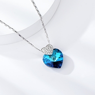 Show details for Unusual Small Love & Heart Pendant Necklace