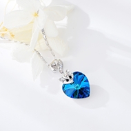 Show details for Low Price Platinum Plated Blue Pendant Necklace for Girlfriend