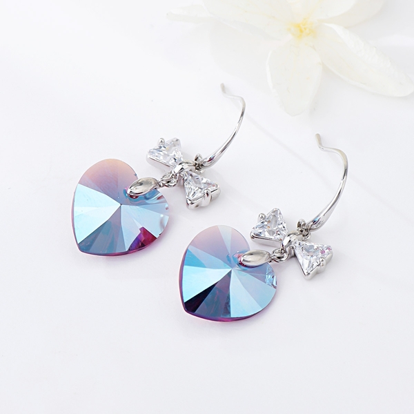 Picture of Good Swarovski Element Platinum Plated Dangle Earrings