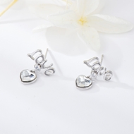 Show details for Great Swarovski Element Platinum Plated Stud Earrings