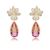 Picture of Cheap Gold Plated Cubic Zirconia Dangle Earrings From Reliable Factory