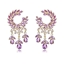 Show details for Copper or Brass Purple Dangle Earrings at Great Low Price
