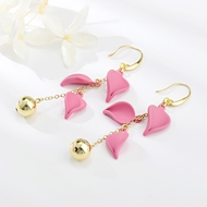 Picture of Reasonably Priced Gold Plated Pink Dangle Earrings from Reliable Manufacturer