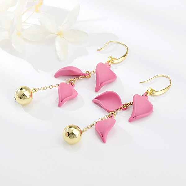 Picture of Reasonably Priced Gold Plated Pink Dangle Earrings from Reliable Manufacturer