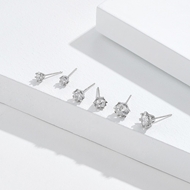 Picture of Delicate 925 Sterling Silver Stud Earrings of Original Design