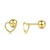 Picture of Delicate Small Love & Heart Stud Earrings