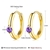 Picture of Impressive Purple Gold Plated Small Hoop Earrings with Low MOQ