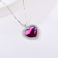 Show details for Great Value Purple 925 Sterling Silver Pendant Necklace with Full Guarantee
