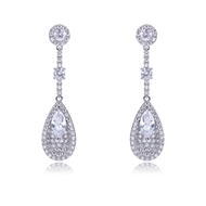 Picture of Fast Selling White Platinum Plated Dangle Earrings from Editor Picks