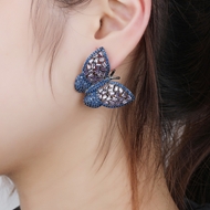 Picture of Butterfly Cubic Zirconia Big Stud Earrings with Fast Delivery