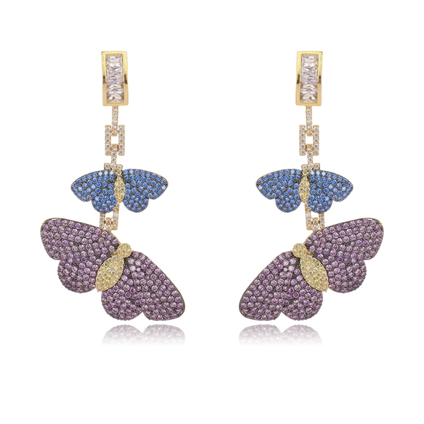 Picture of Luxury Purple Dangle Earrings with Fast Delivery