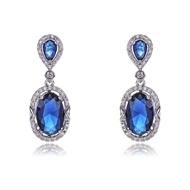 Picture of Eye-Catching Blue Big Dangle Earrings with Member Discount