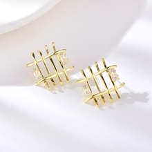 Show details for Hypoallergenic Gold Plated Dubai Stud Earrings with Easy Return