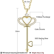 Picture of 925 Sterling Silver Gold Plated Pendant Necklace with Full Guarantee