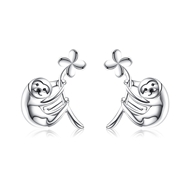 Picture of Buy Platinum Plated 925 Sterling Silver Stud Earrings with Wow Elements