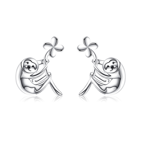 Picture of Buy Platinum Plated 925 Sterling Silver Stud Earrings with Wow Elements