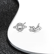 Picture of 925 Sterling Silver Platinum Plated Stud Earrings with Fast Delivery