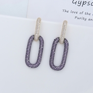 Picture of Low Cost Multi-tone Plated Cubic Zirconia Dangle Earrings with Low Cost