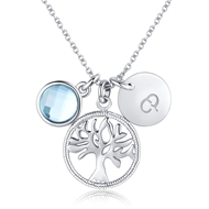 Show details for Female 925 Sterling Silver Swarovski Element Pendant Necklace