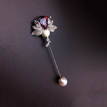 Show details for Sparkling Medium Platinum Plated Brooche