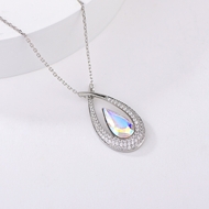 Show details for Designer Platinum Plated Zinc Alloy Pendant Necklace with No-Risk Return