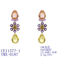 Picture of Recommended Purple Big Dangle Earrings with Member Discount
