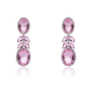 Picture of Platinum Plated Cubic Zirconia Dangle Earrings from Certified Factory
