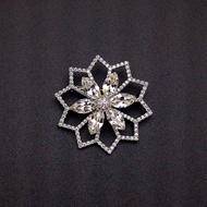 Show details for Designer Platinum Plated White Brooche for Female