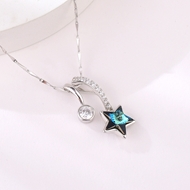 Show details for Unique Swarovski Element Colorful Pendant Necklace