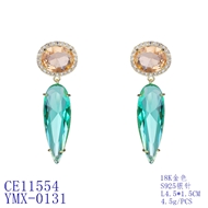 Picture of Sparkly Medium Cubic Zirconia Dangle Earrings