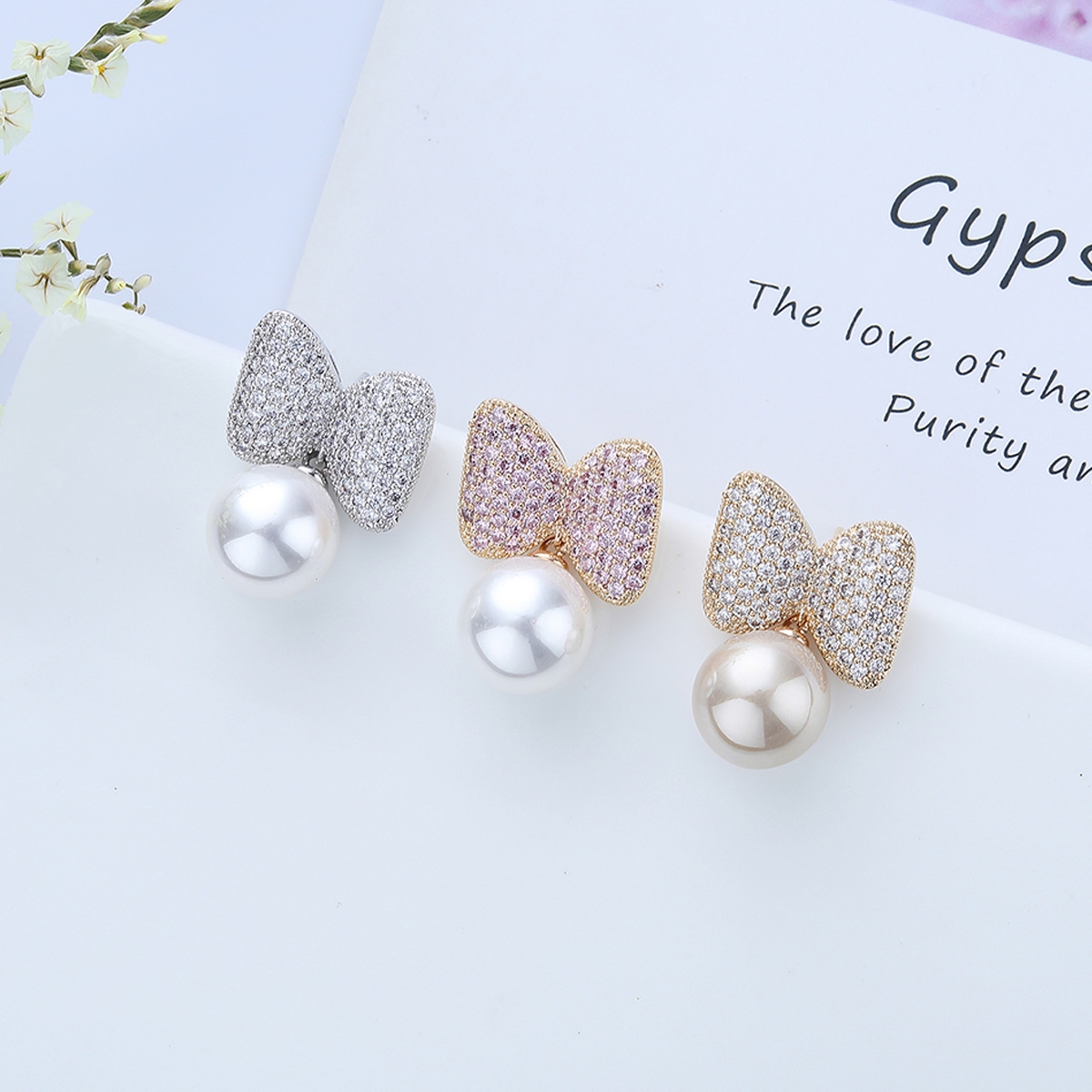 Nickel Free Platinum Plated Cubic Zirconia Dangle Earrings with Easy Return