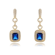 Picture of Good Quality Cubic Zirconia Gold Plated Dangle Earrings