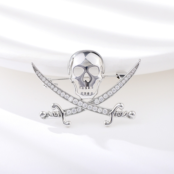 Picture of Delicate Platinum Plated Brooche in Bulk