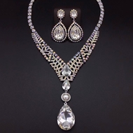 Show details for Zinc Alloy White 2 Piece Jewelry Set in Exclusive Design