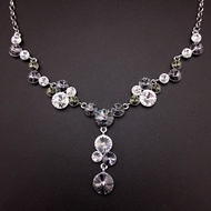 Show details for Designer Platinum Plated White Short Chain Necklace with No-Risk Return