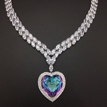 Show details for Bling Big Purple Short Chain Necklace