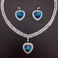 Show details for Popular Swarovski Element Love & Heart 2 Piece Jewelry Set