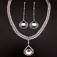 Show details for Famous Swarovski Element Zinc Alloy 2 Piece Jewelry Set