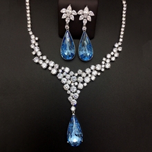 Show details for Platinum Plated Big 2 Piece Jewelry Set at Great Low Price