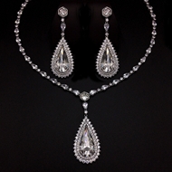 Show details for Affordable Platinum Plated White 2 Piece Jewelry Set From Reliable Factory