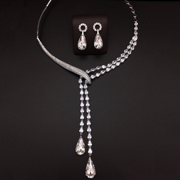 Picture of Best Swarovski Element Platinum Plated 2 Piece Jewelry Set